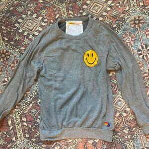 Aviator Nation smiley crew neck sweatshirt